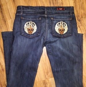 Rock & Republic Kiedis Skull Jeans Size 31 Long
